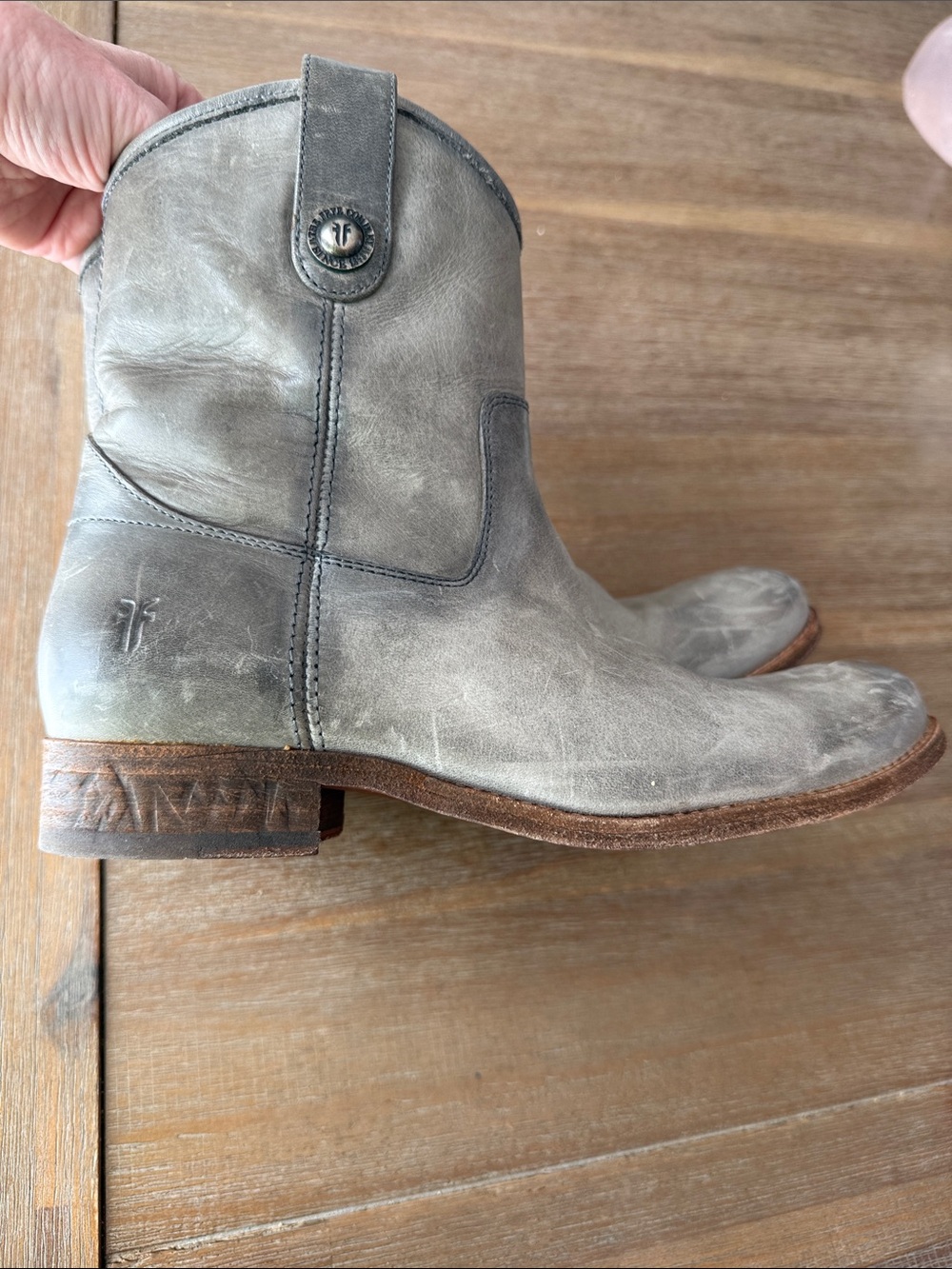 FRYE Melissa Button Short Boot Bootie Ice - Gray - Picture 3 of 3
